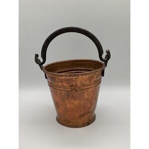Antique 19th century Solid Copper jam pot Bucket 9”